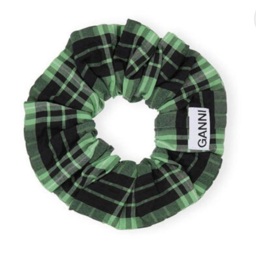 GANNI Seersucker Plaid Scrunchie 🍭